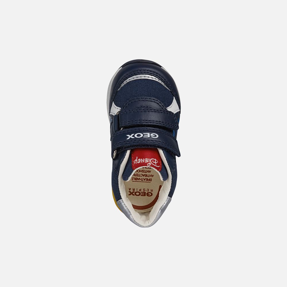 Tenis Geox Bebe Azul Marinho/Prateadas - Rishon Boy - VBSDH0819